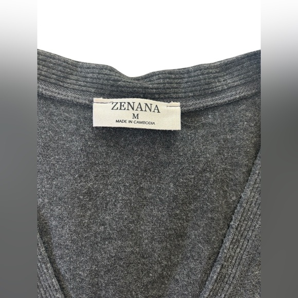 Zenana Charcoal Snappy Button-Up Cardigan - Picture 5 of 5